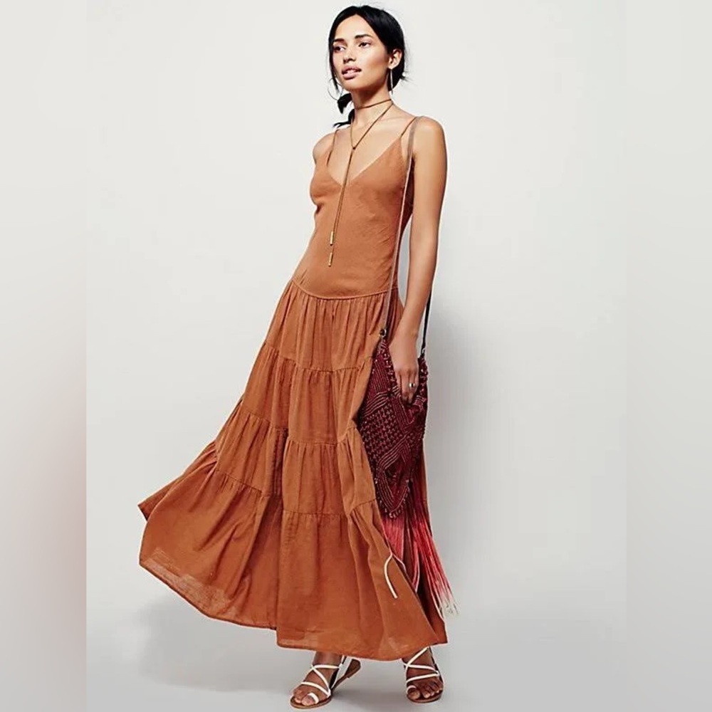 RARE! Free People Bianca Linen Dress Size L - Picture 1 of 9